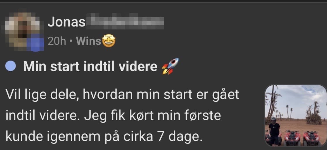 Jonas, første kunde: 7 dage